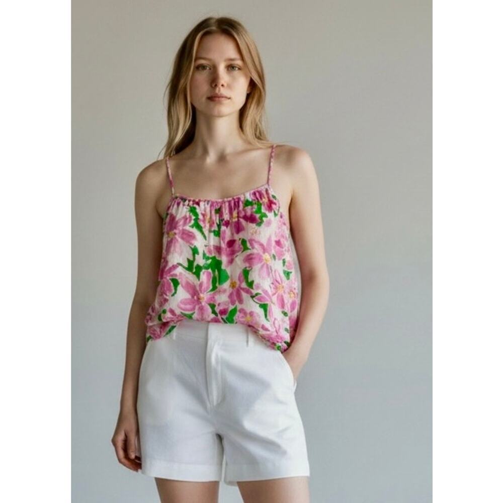 Sanctuary Floral Camisole Tank Pink Green Flowing Top NWT XL